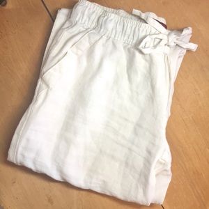 White Beach Linen Summer Casual Pants